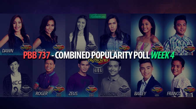 PBB 737 — Combined Popularity Poll Week 4: Who Are Your Big 4 Bets?
